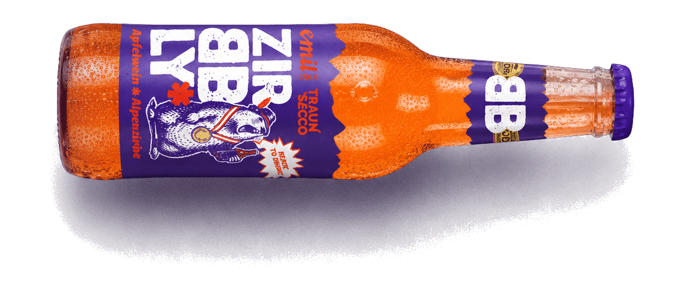 ZIRBBLY Flasche liegend